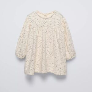Zara Cream and Black Polka Dot Baby dress